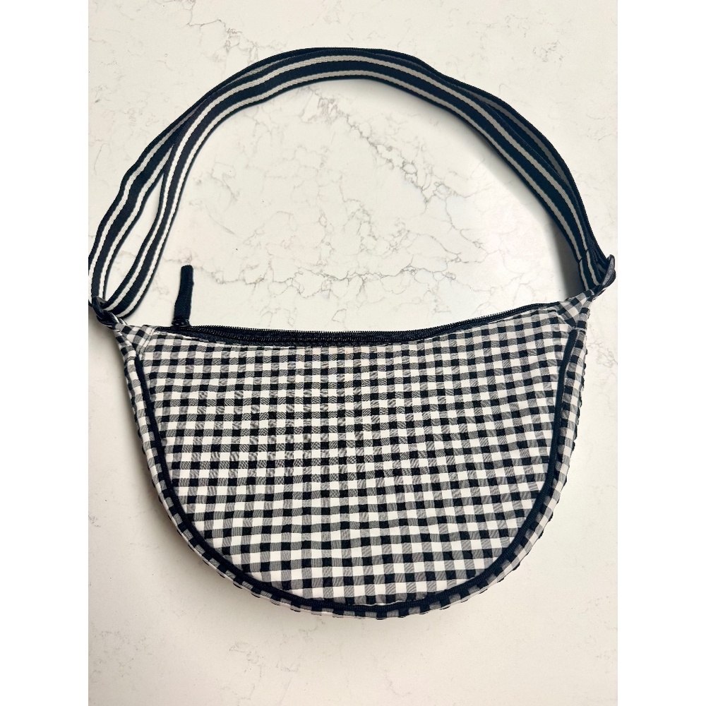 Uniqlo - Black and White Gingham Round Mini Shoulder Bag